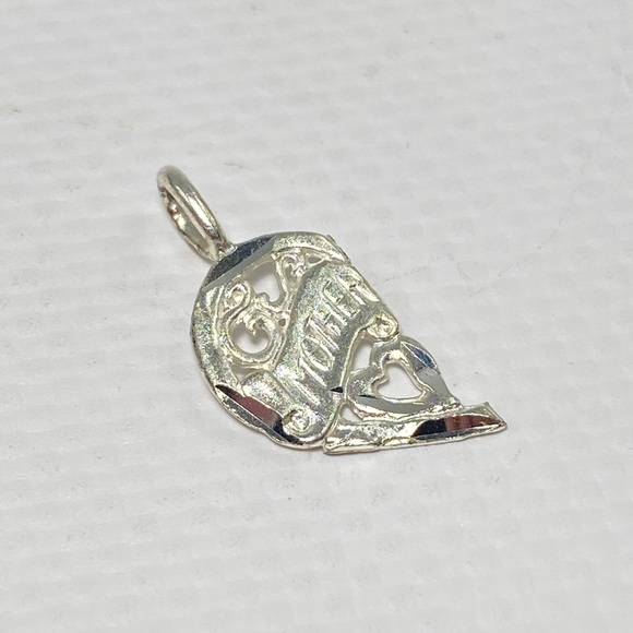 Sterling Silver 925 Mother Half of a Heart Pendant - Picture 3 of 6